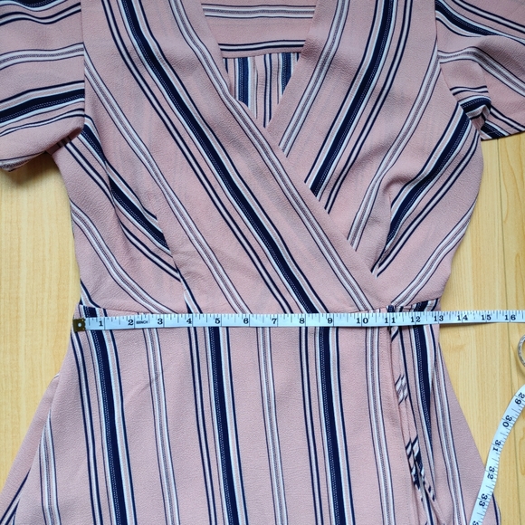 Monteau Wrap Style Stripe Spring Summer Cute Dress - Picture 7 of 8